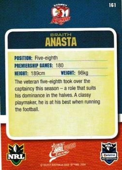 2009 Select Classic #161 Braith Anasta Back